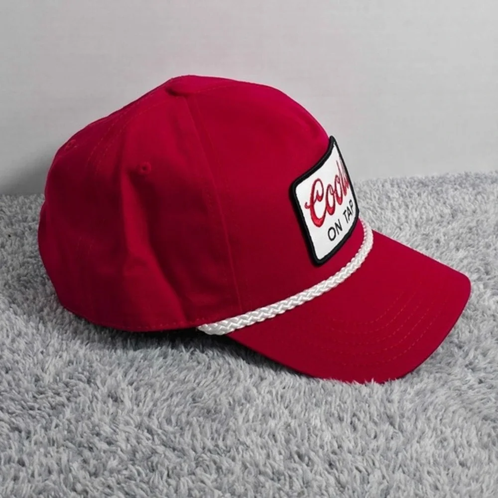 American Needle Coors On Tap Rope Snapback Adjustable Cap Hat Beer Red White NWT